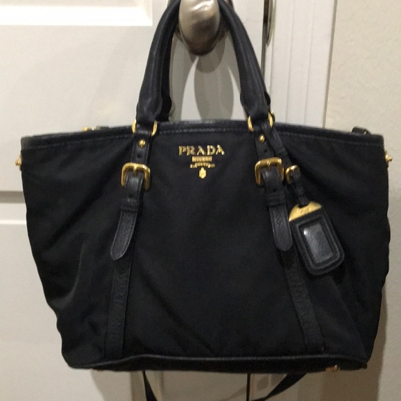prada black nylon tote